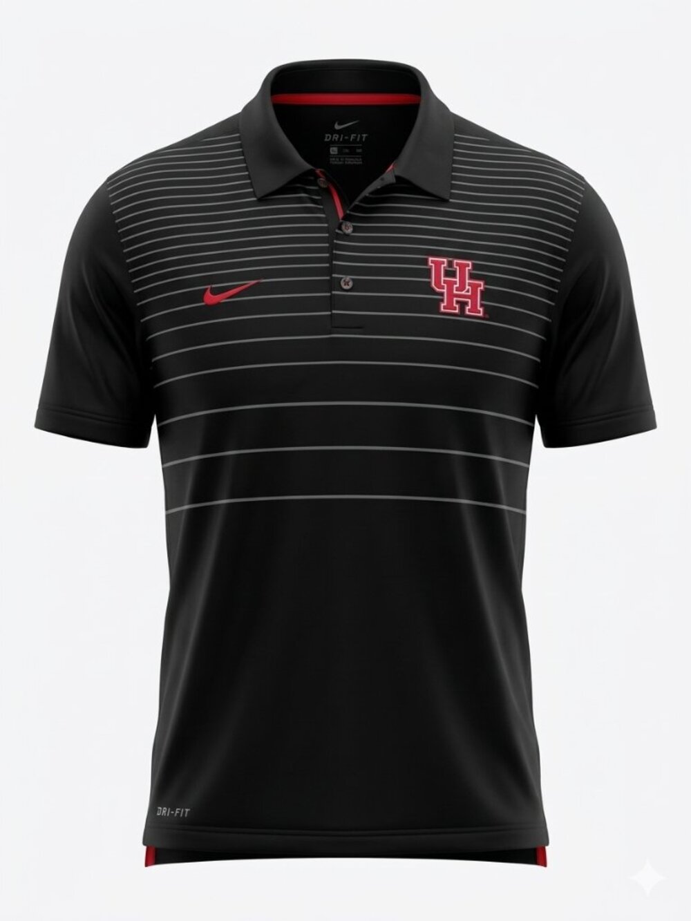 Houston Cougars Nike Polo Shirt Men’s 2XL Performance Striped U of H Big 12